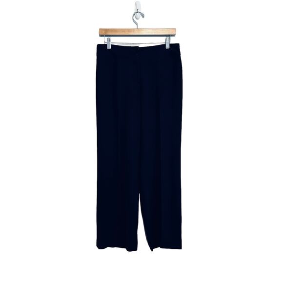 Armani Collezioni Made in Italy Navy High Waisted Flat Front Dress Pants Size 8 - Picture 1 of 7